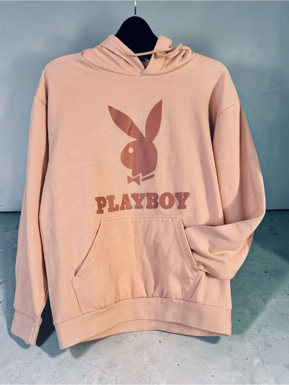 Playboy Graphic Hoodie - Light Pink- Size Medium